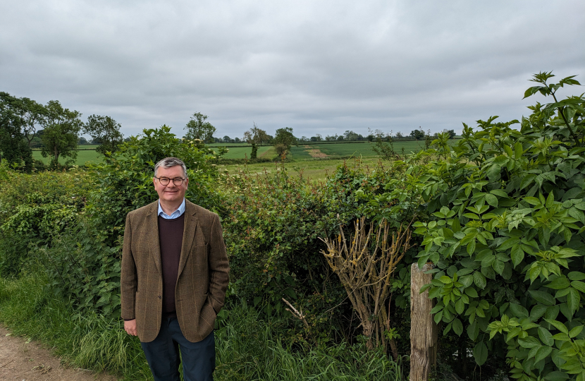 Iain overlooking fields near Mursley